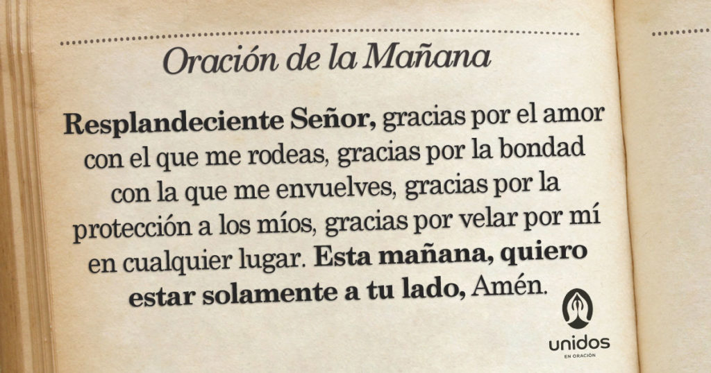 Oración de la mañana para el 08 de Agosto
