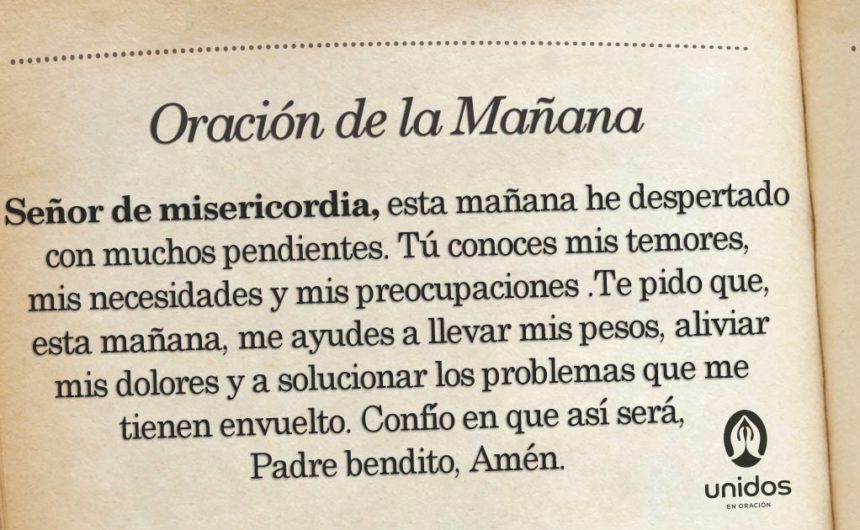 Oración de la mañana para el 10 de Julio