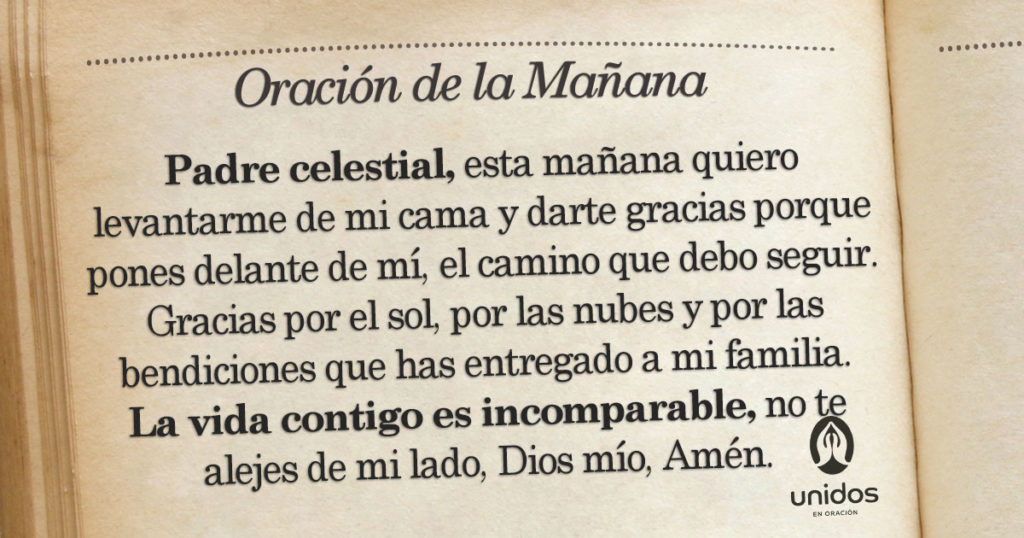 Oración de la mañana para el 10 de Agosto