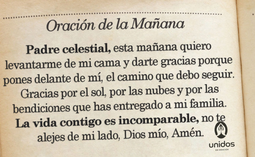 Oración de la mañana para el 10 de Agosto