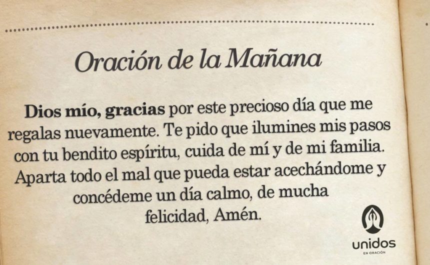 Oración de la mañana para el 11 de Julio