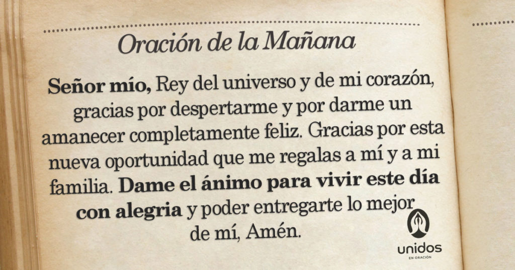 Oración de la mañana para el 12 de Agosto