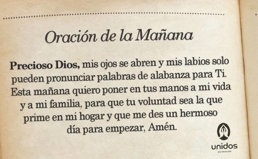 Oración de la mañana para el 14 de Julio