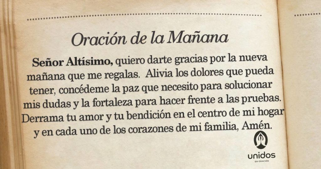 Oración de la mañana para el 15 de Julio