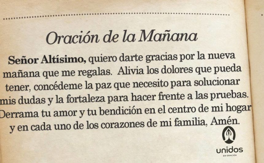 Oración de la mañana para el 15 de Julio