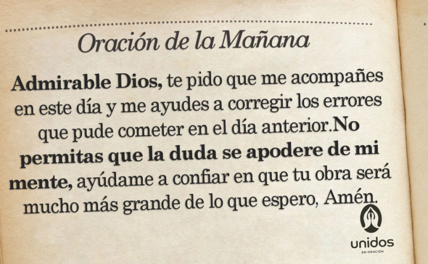 Oración de la mañana para el 19 de Agosto