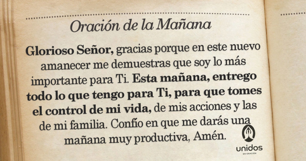 Oración de la mañana para el 20 de Agosto