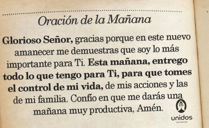 Oración de la mañana para el 20 de Agosto
