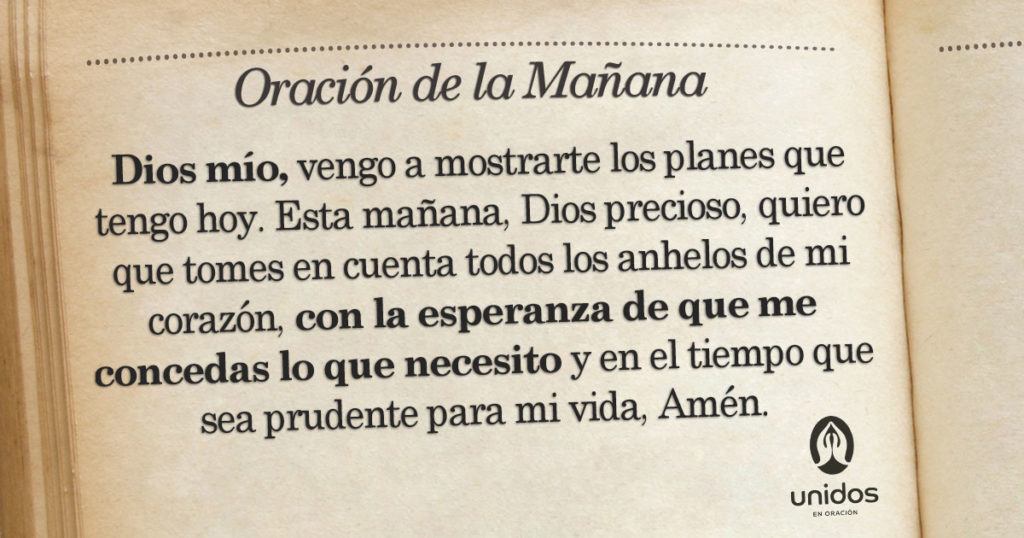 Oración de la mañana para el 21 de Agosto