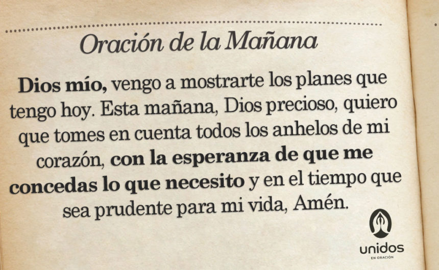 Oración de la mañana para el 21 de Agosto