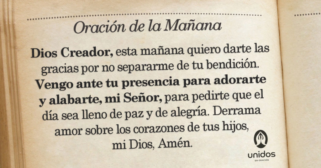 Oración de la mañana para el 23 de Agosto