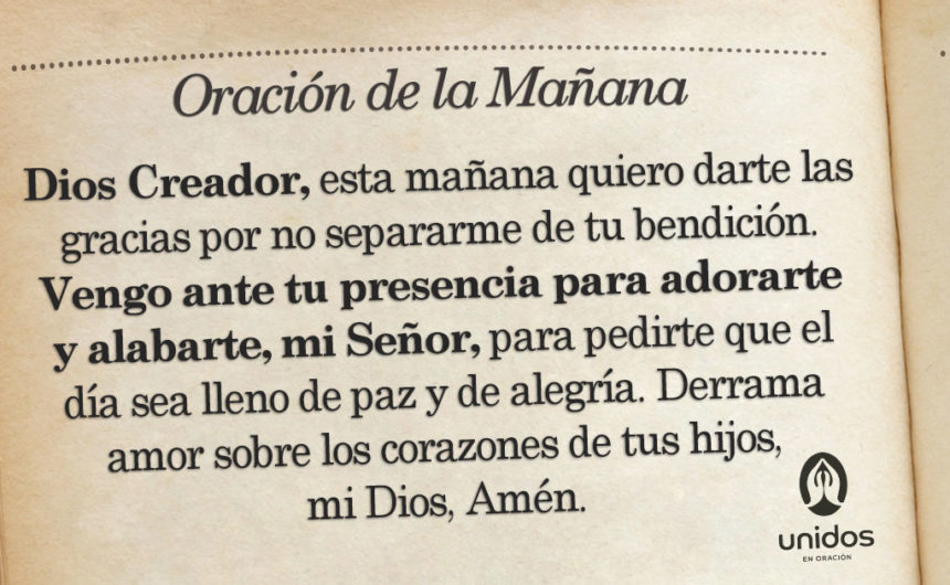 Oración de la mañana para el 23 de Agosto