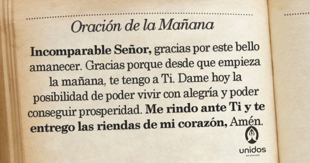 Oración de la mañana para el 24 de Agosto
