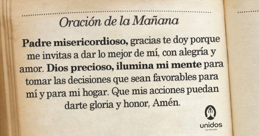 Oración de la mañana para el 25 de Agosto