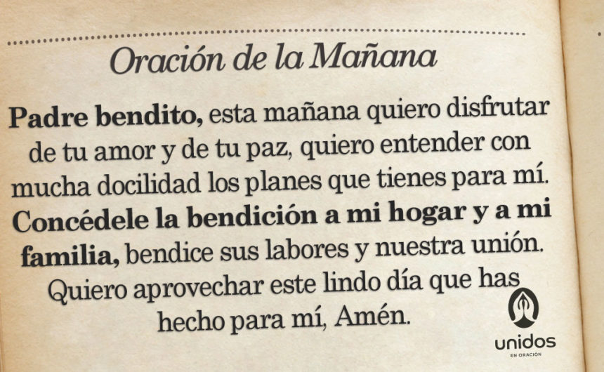 Oración de la mañana para el 26 de Agosto