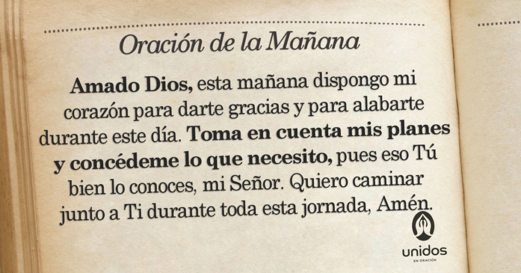 Oración de la mañana para el 27 de Agosto