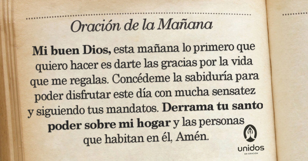 Oración de la mañana para el 28 de Agosto