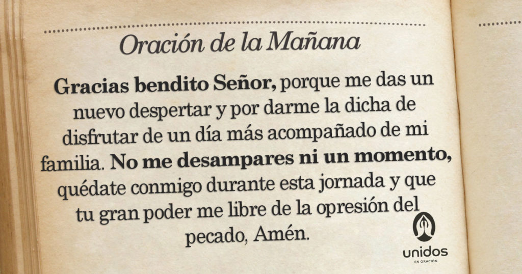 Oración de la mañana para el 29 de Agosto