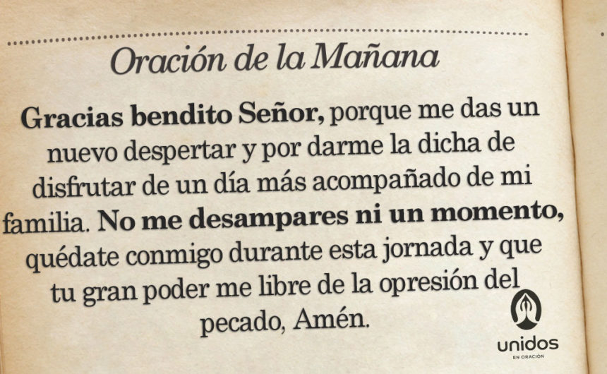 Oración de la mañana para el 29 de Agosto