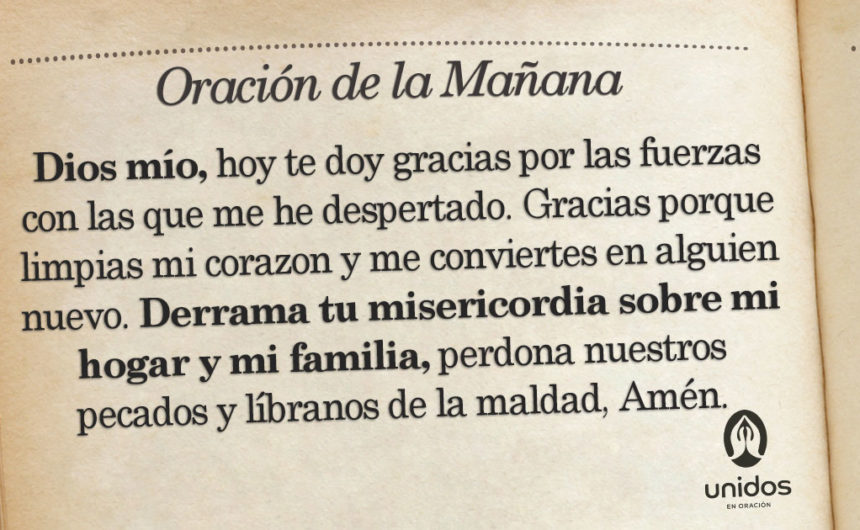 Oración de la mañana para el 30 de Agosto