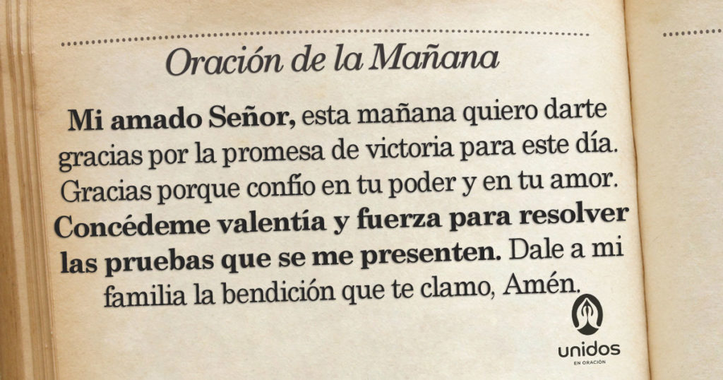 Oración de la mañana para el 31 de Agosto