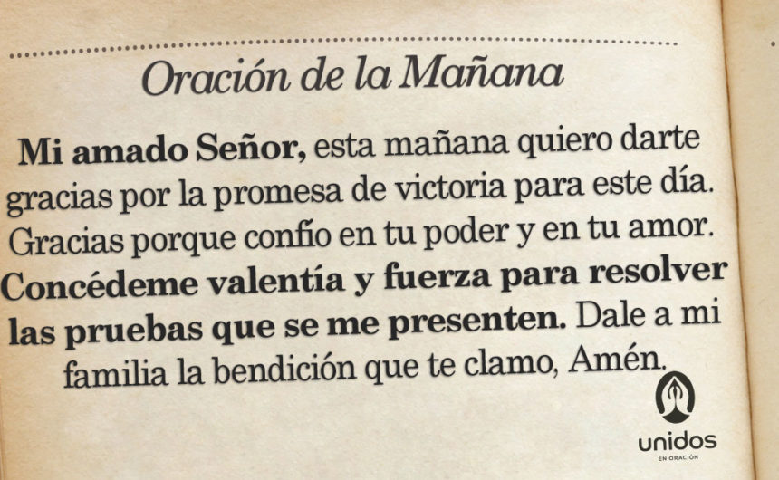 Oración de la mañana para el 31 de Agosto