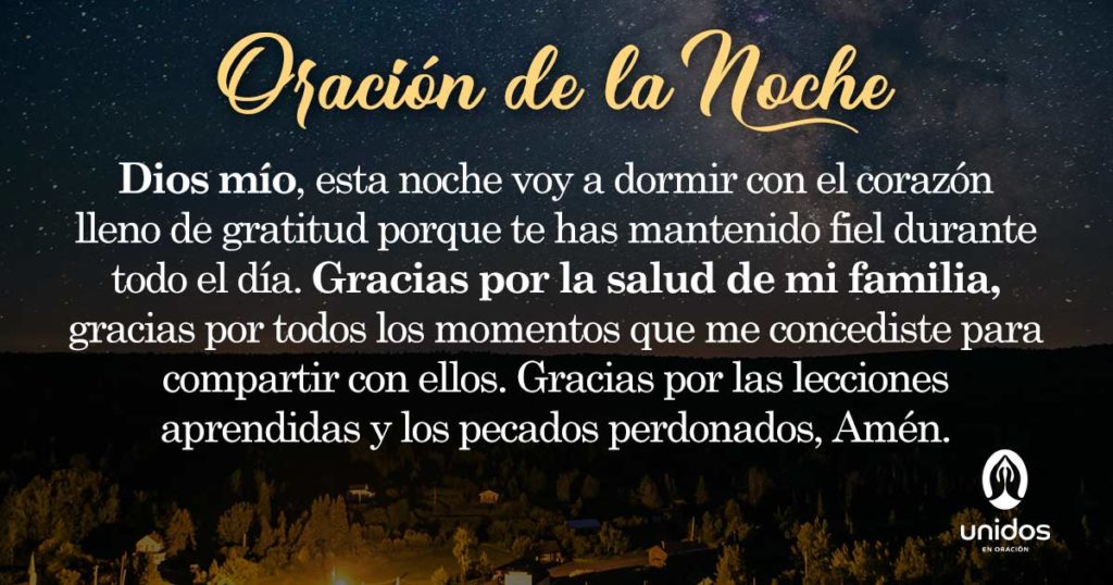Oración de la noche para el 1º de Agosto