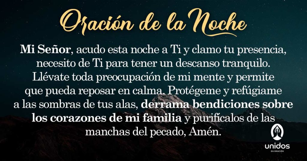 Oración de la noche para el 2 de Agosto