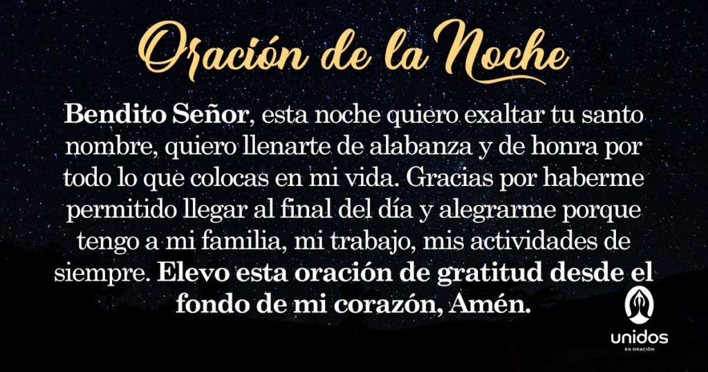Oración de la noche para el 3 de Agosto