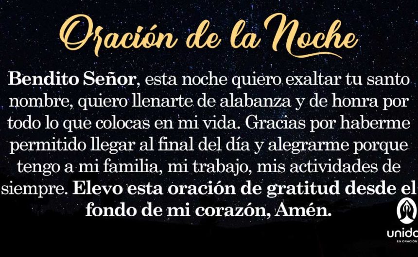 Oración de la noche para el 3 de Agosto