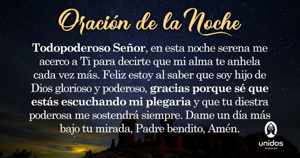 Oración de la noche para el 5 de Agosto