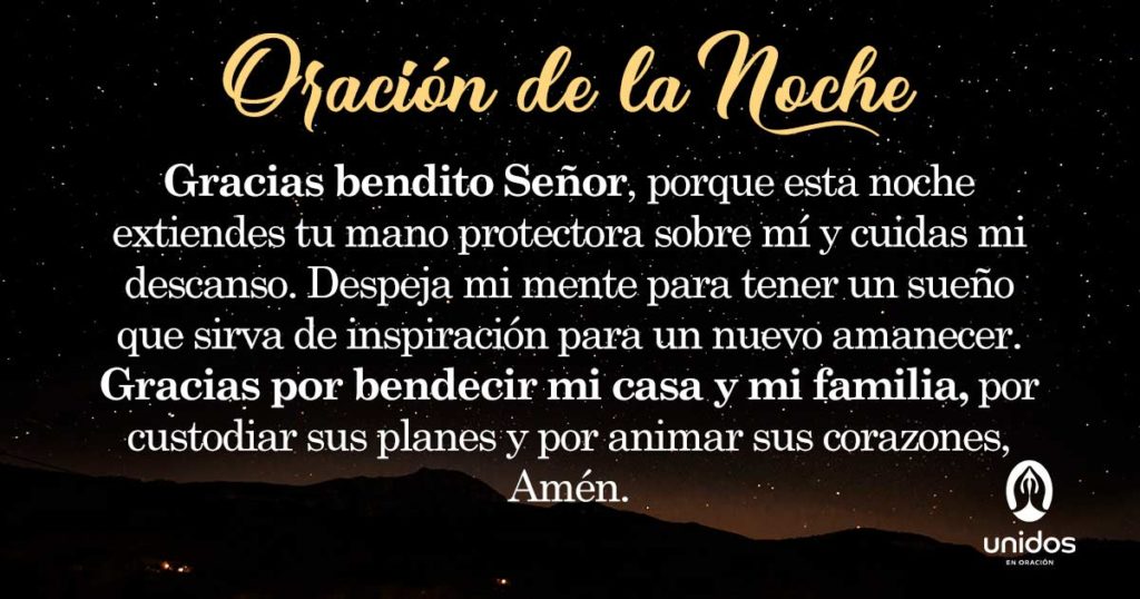 Oración de la noche para el 6 de Agosto