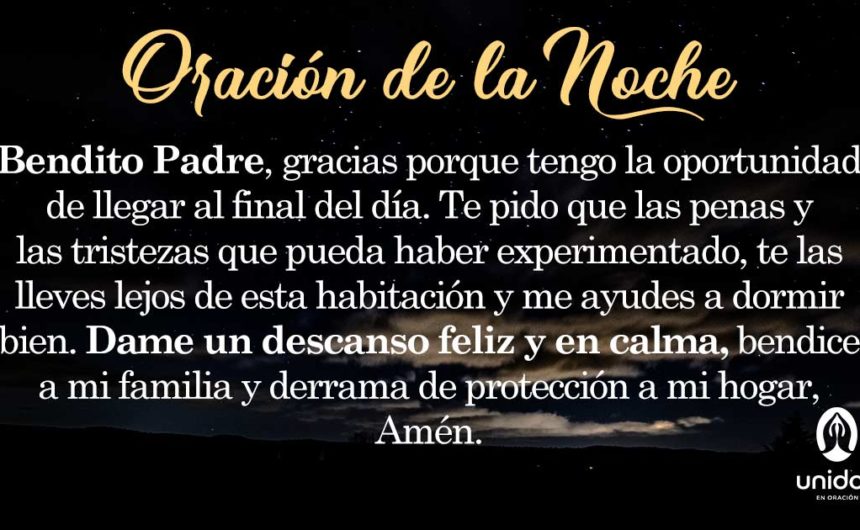 Oración de la noche para el 8 de Agosto