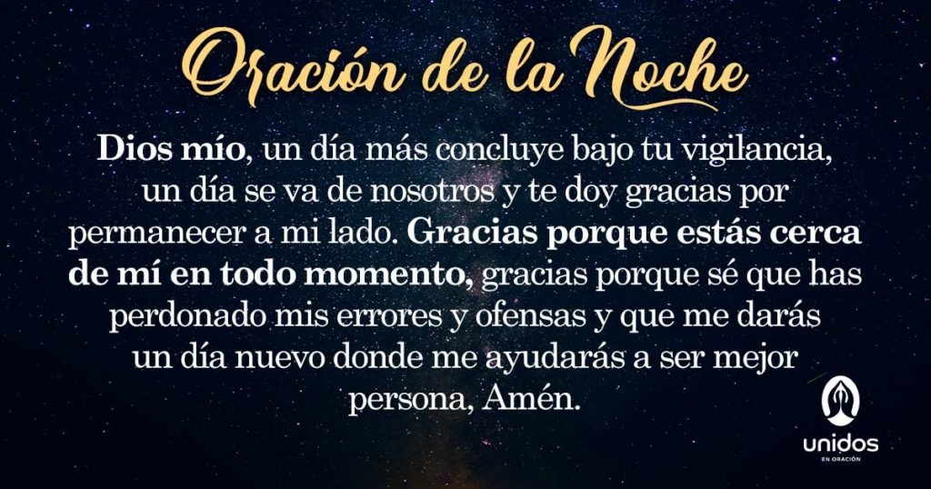 Oración de la noche para el 09 de Agosto