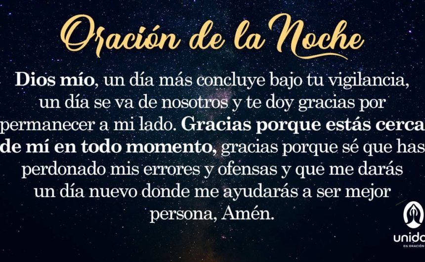 Oración de la noche para el 09 de Agosto