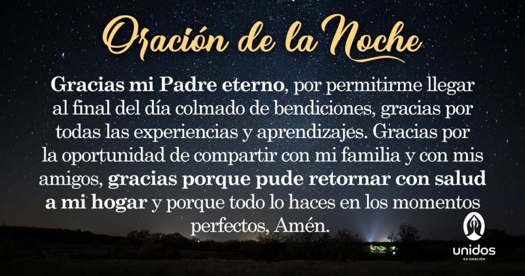 Oración de la noche para el 16 de Agosto