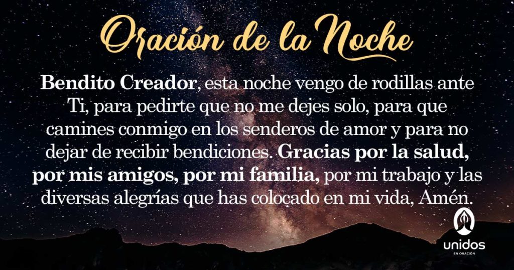 Oración de la noche para el 18 de Agosto