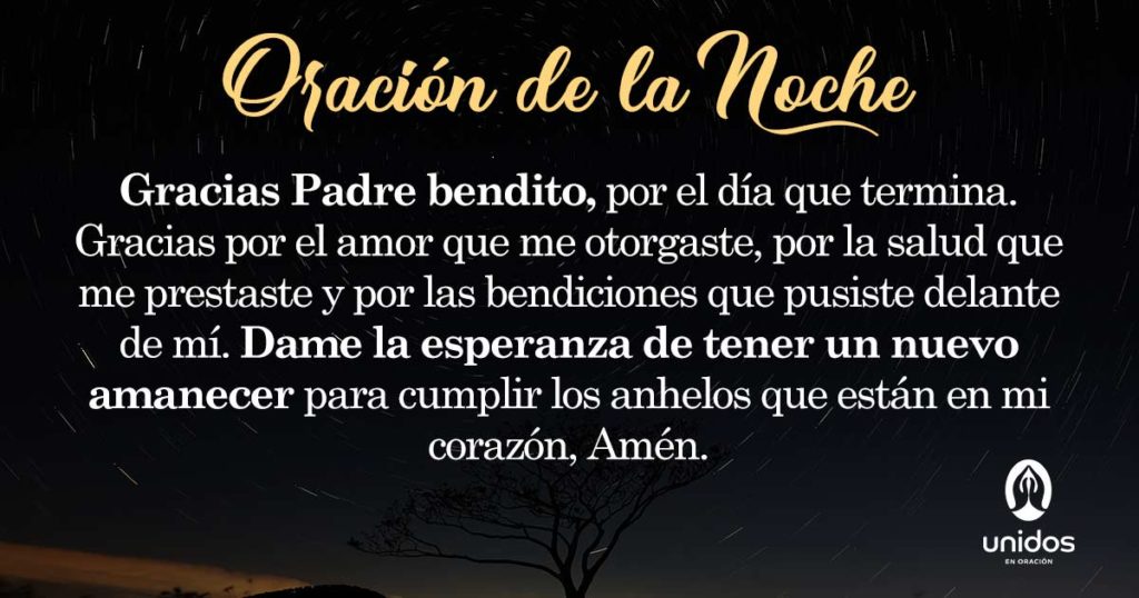 Oración de la noche para el 25 de Agosto