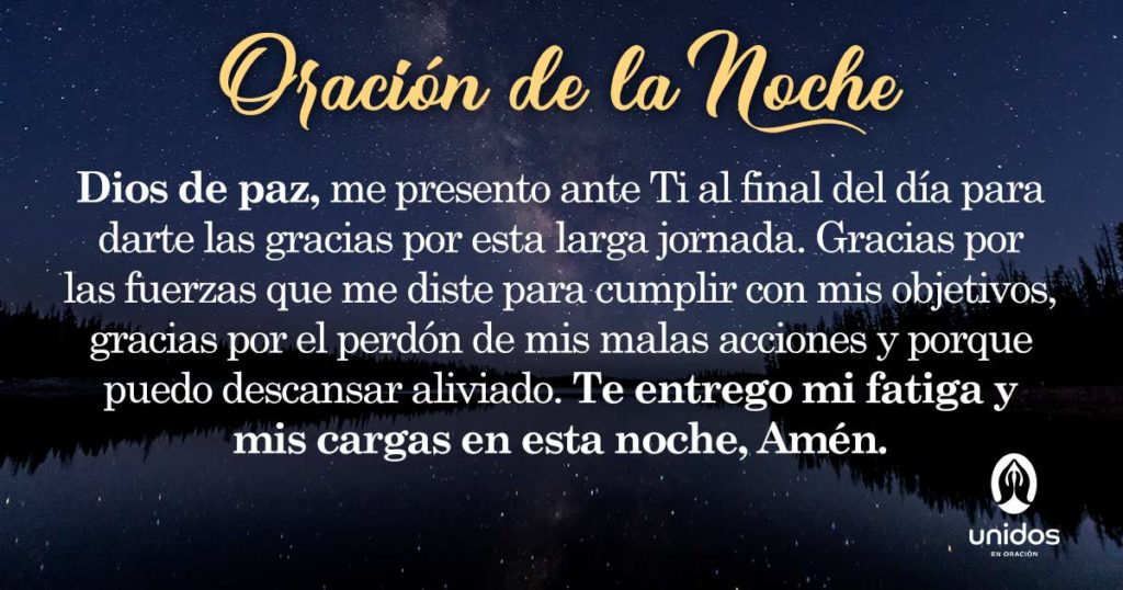 Oración de la noche para el 27 de Agosto