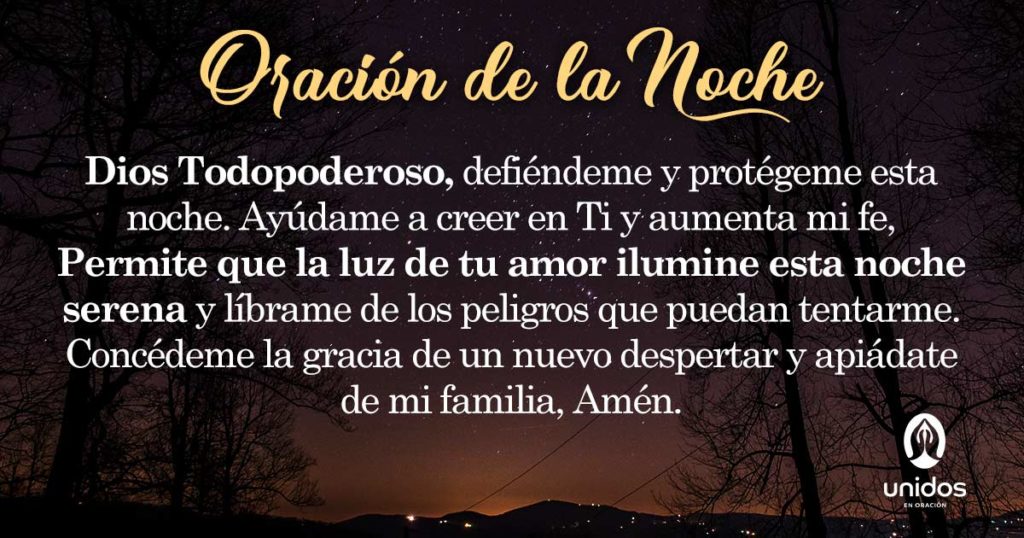 Oración de la noche para el 28 de Agosto