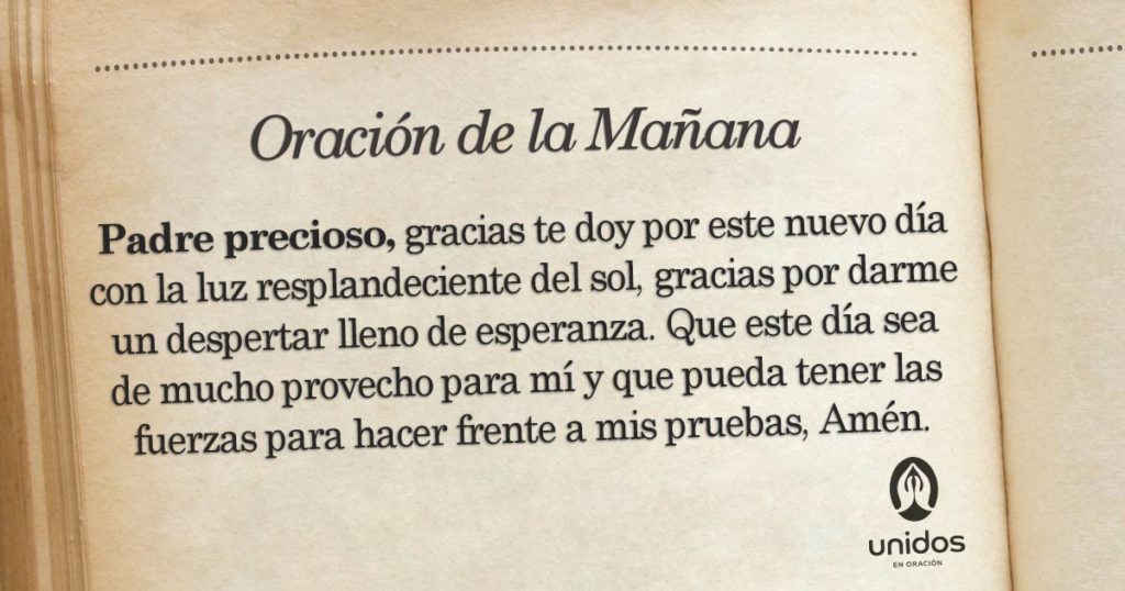 Oración de la mañana para 1º de Septiembre