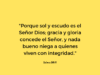 «Porque sol y escudo es el Señor Dios; gracia y gloria concede el Señor, y nada bueno niega a quienes viven con integridad.»