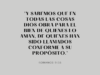 «Y sabemos que en todas las cosas Dios obra para el bien de quienes lo aman, de quienes han sido llamados conforme a su propósito.»