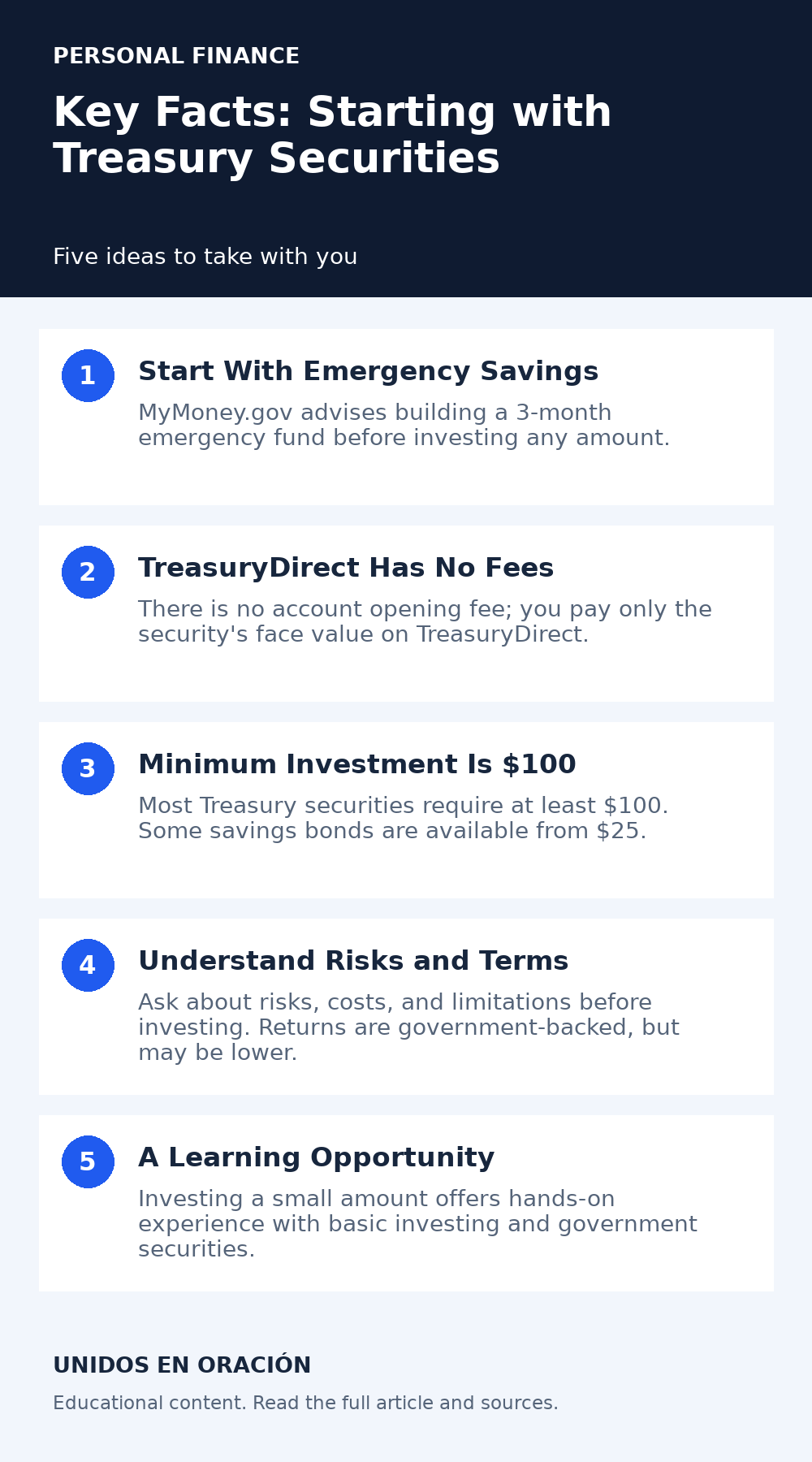 Key Facts: Starting with Treasury Securities — summary